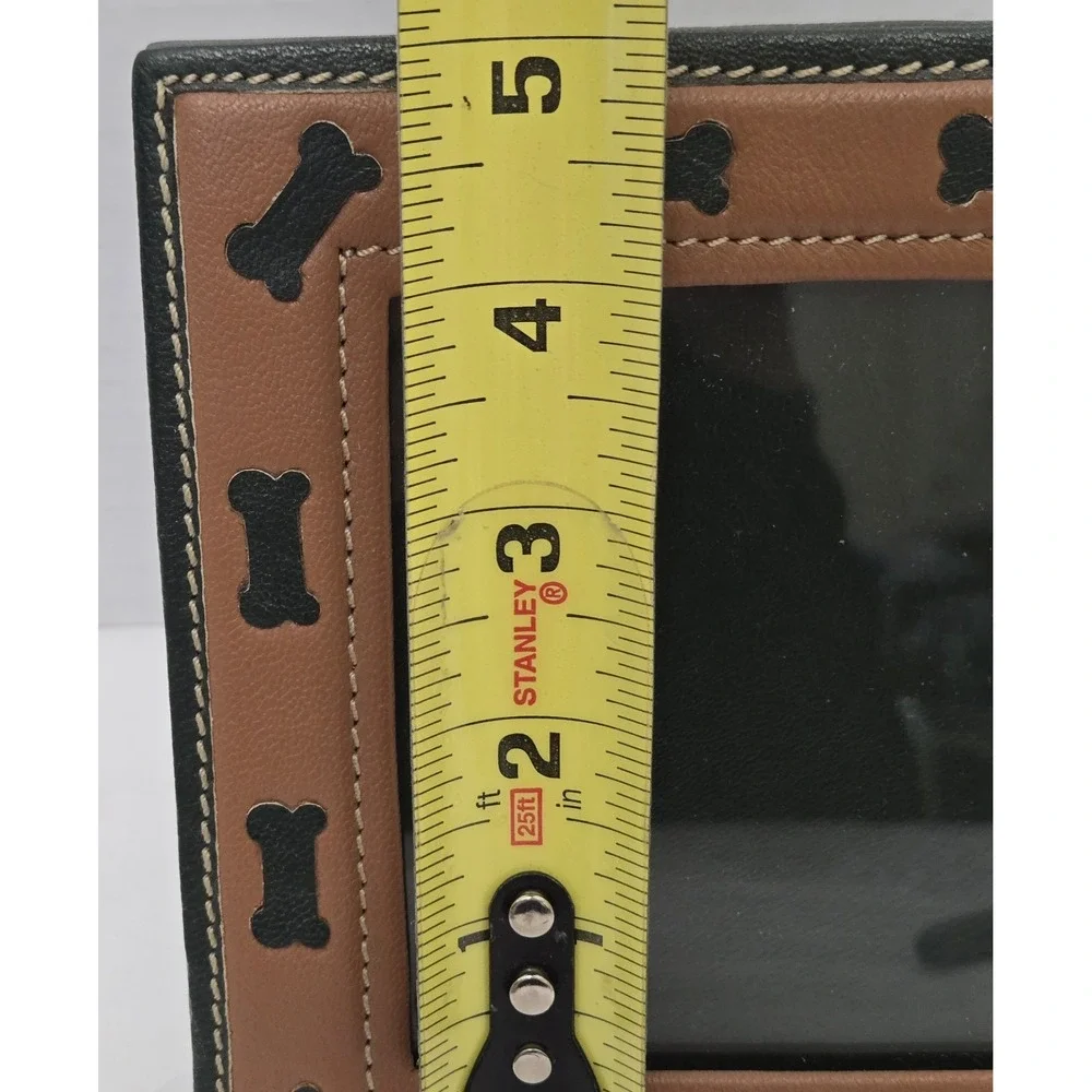 New York Dog Two-Tone Brown Leather Dog Bone Photo Frame - Rare