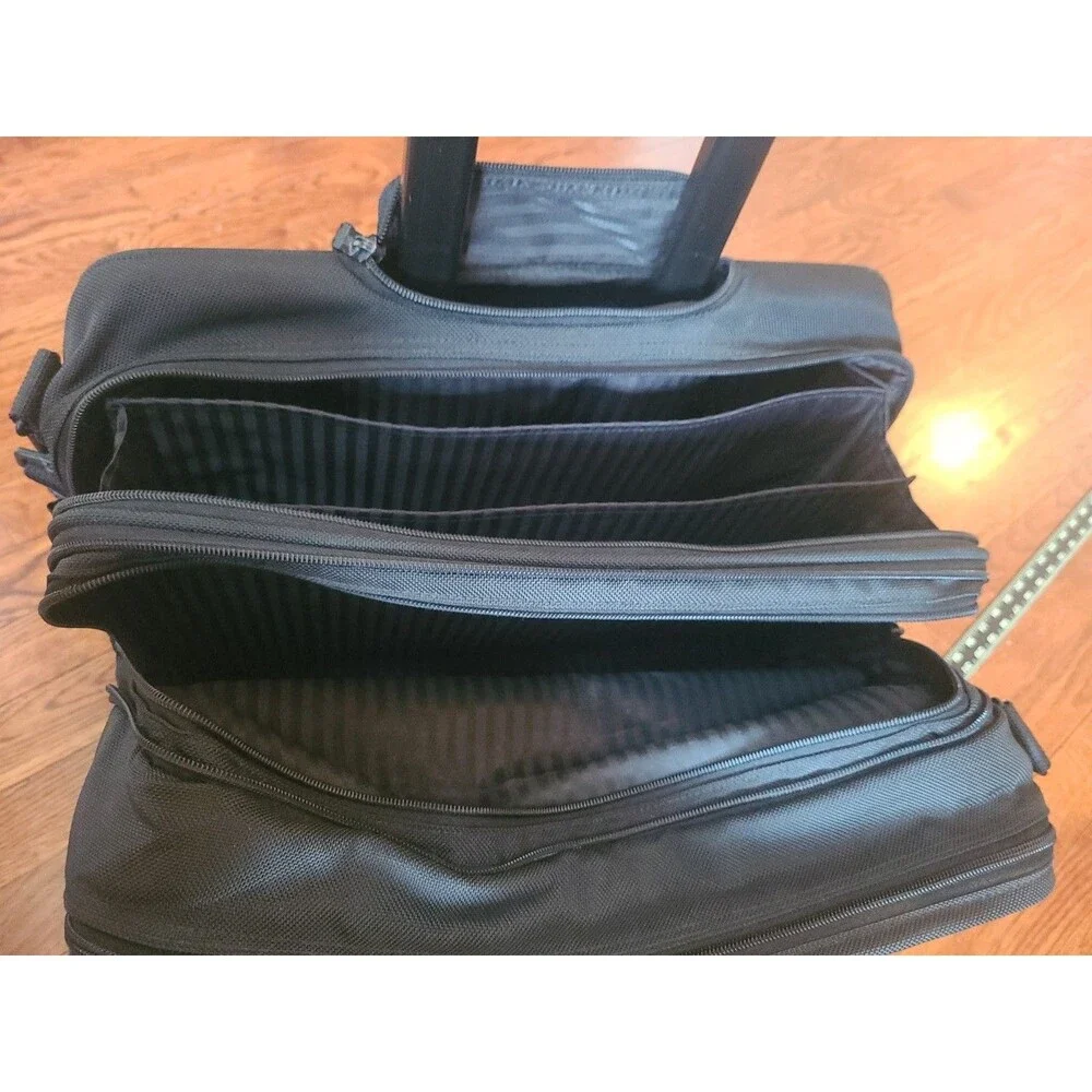 Tumi 2206D3 Black Expandable Rolling Briefcase Laptop Bag Ballistic Carry on