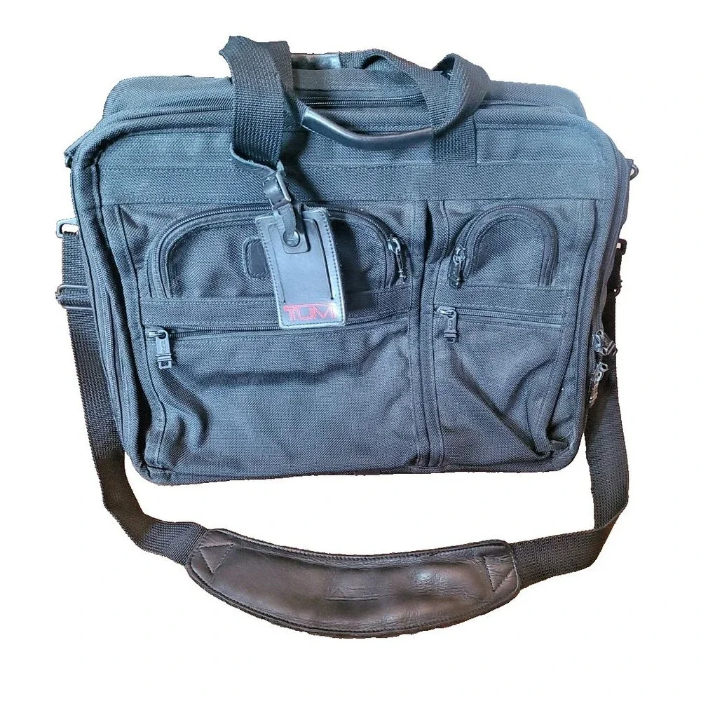 Tumi 2206D3 Black Expandable Rolling Briefcase Laptop Bag Ballistic Carry on