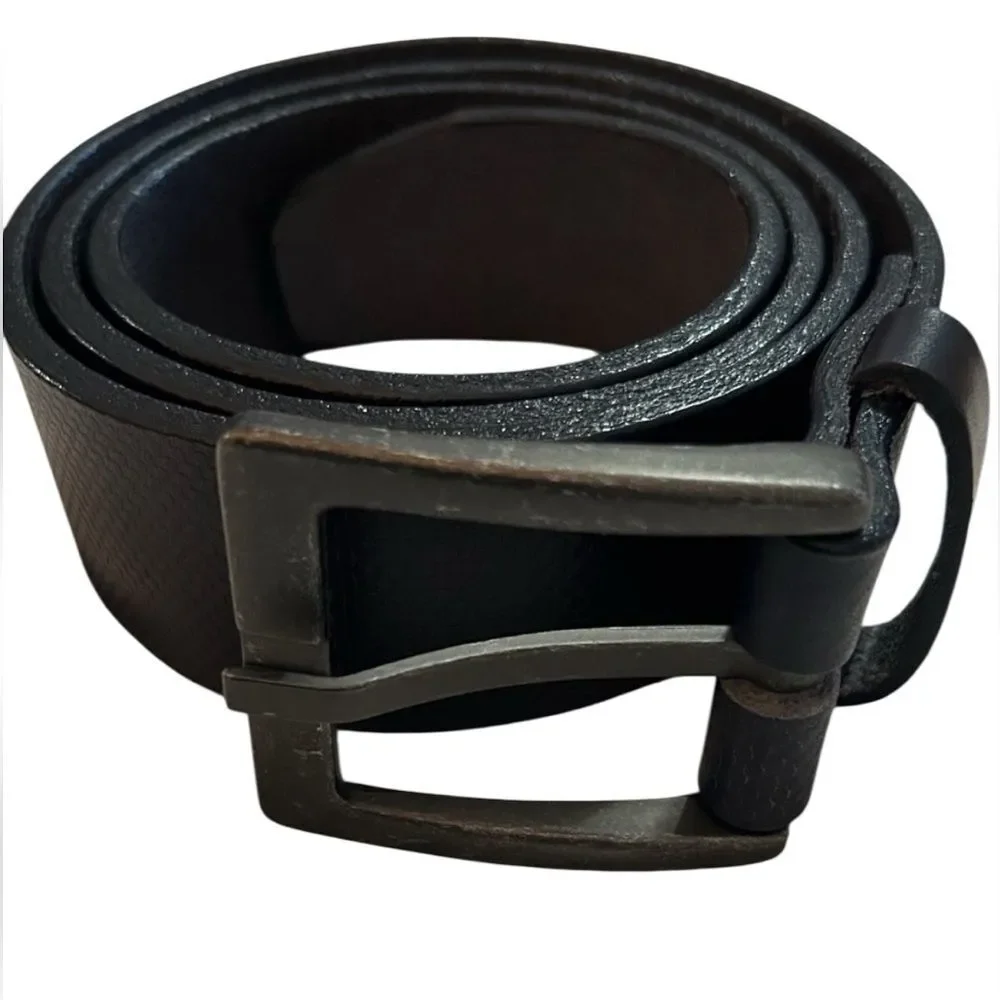 Lebrutt Montreal, genuine, Italian leather belt, size 34 Men's Black