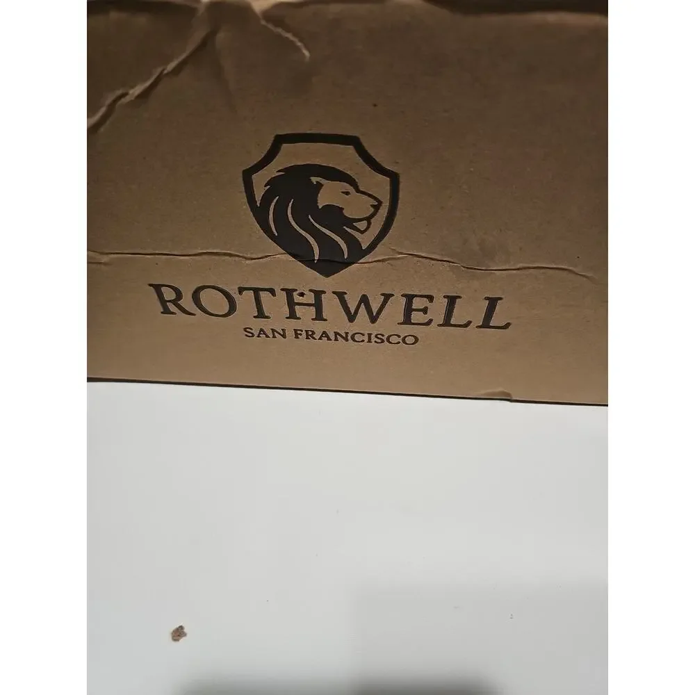ROTHWELL 4 Slot Leather Watch Box with Valet Drawer - Medium, Blue/Grey NEW NIB