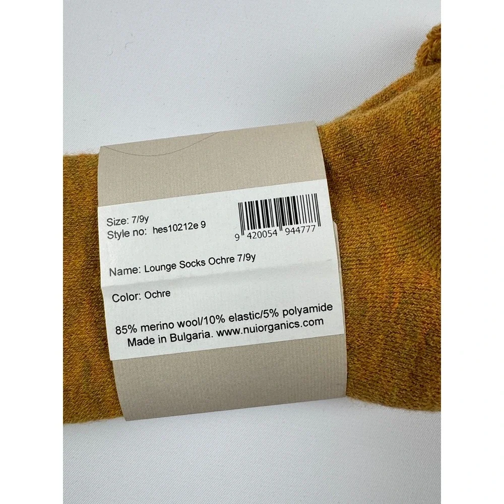 Nui Organics Lounge Socks Ochre 7/9y
