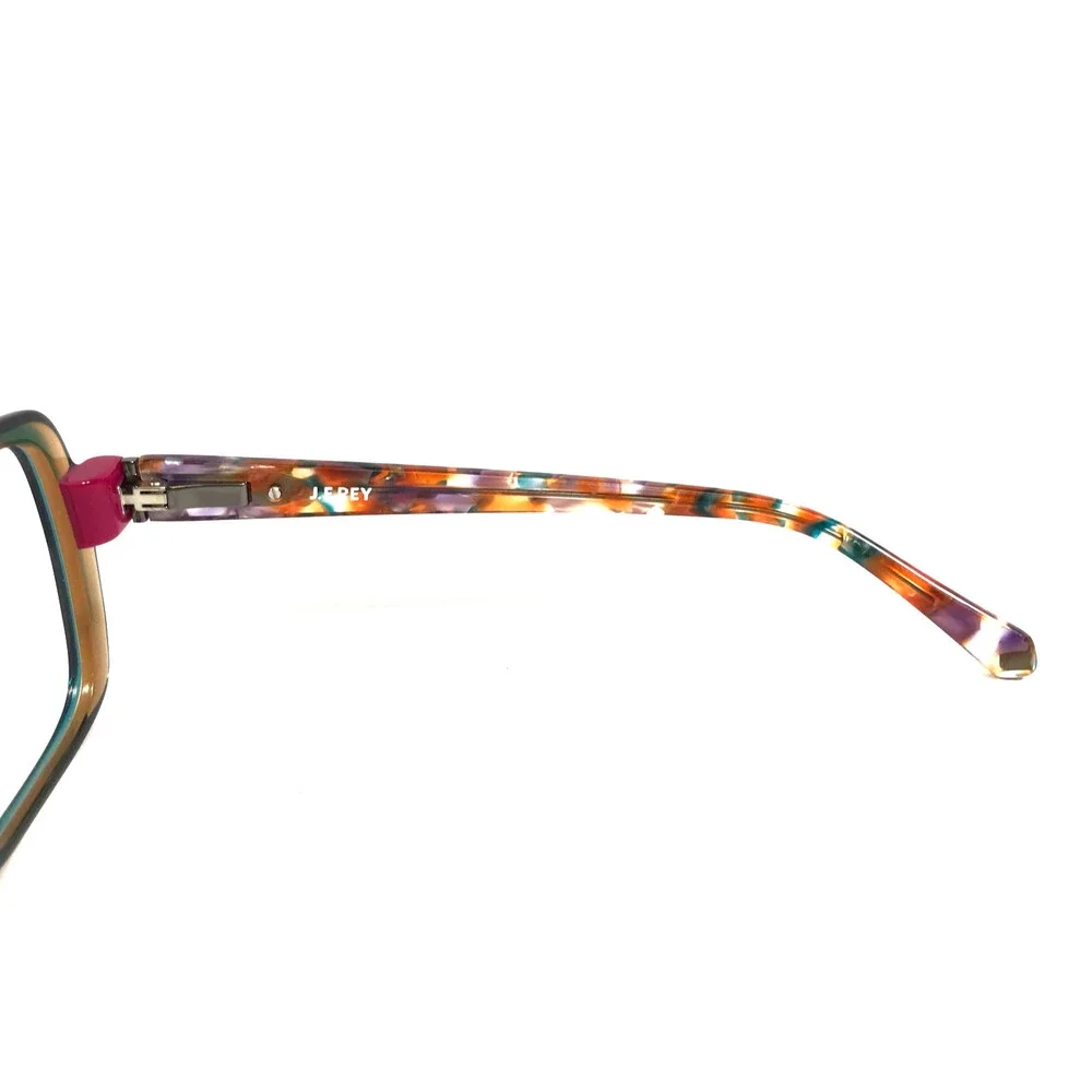 J.F. Rey Eyeglasses Frames JF1548 4332 Green/Raspberry Square Full Rim 51-18-138