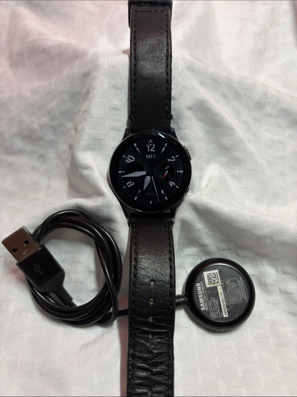 Samsung Galaxy Active2 Black Leather Strap Smartwatch
