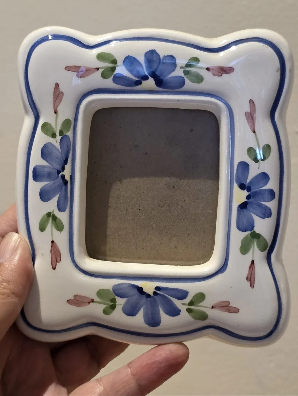 Caleca Italy Giardino Ceramic Floral Picture Frame Vintage