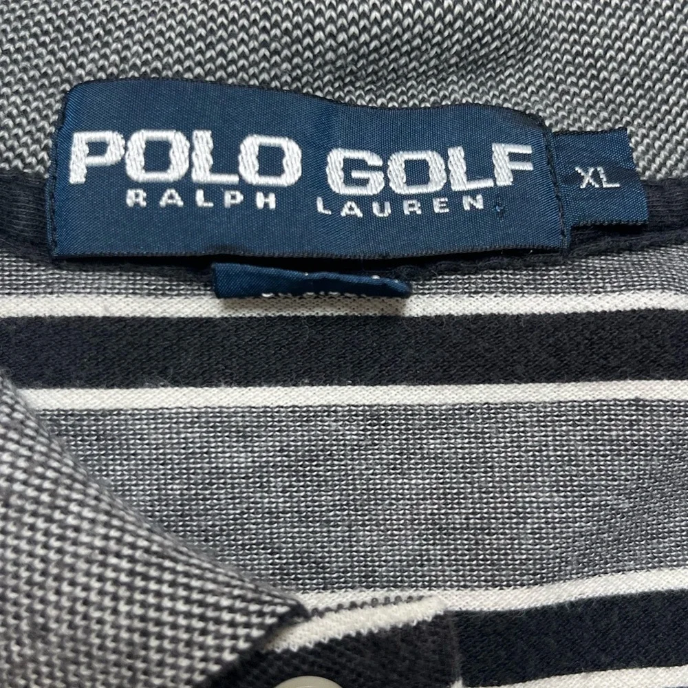 Polo Golf Ralph Lauren polo shirt short sleeve black, white & gray XL preppy