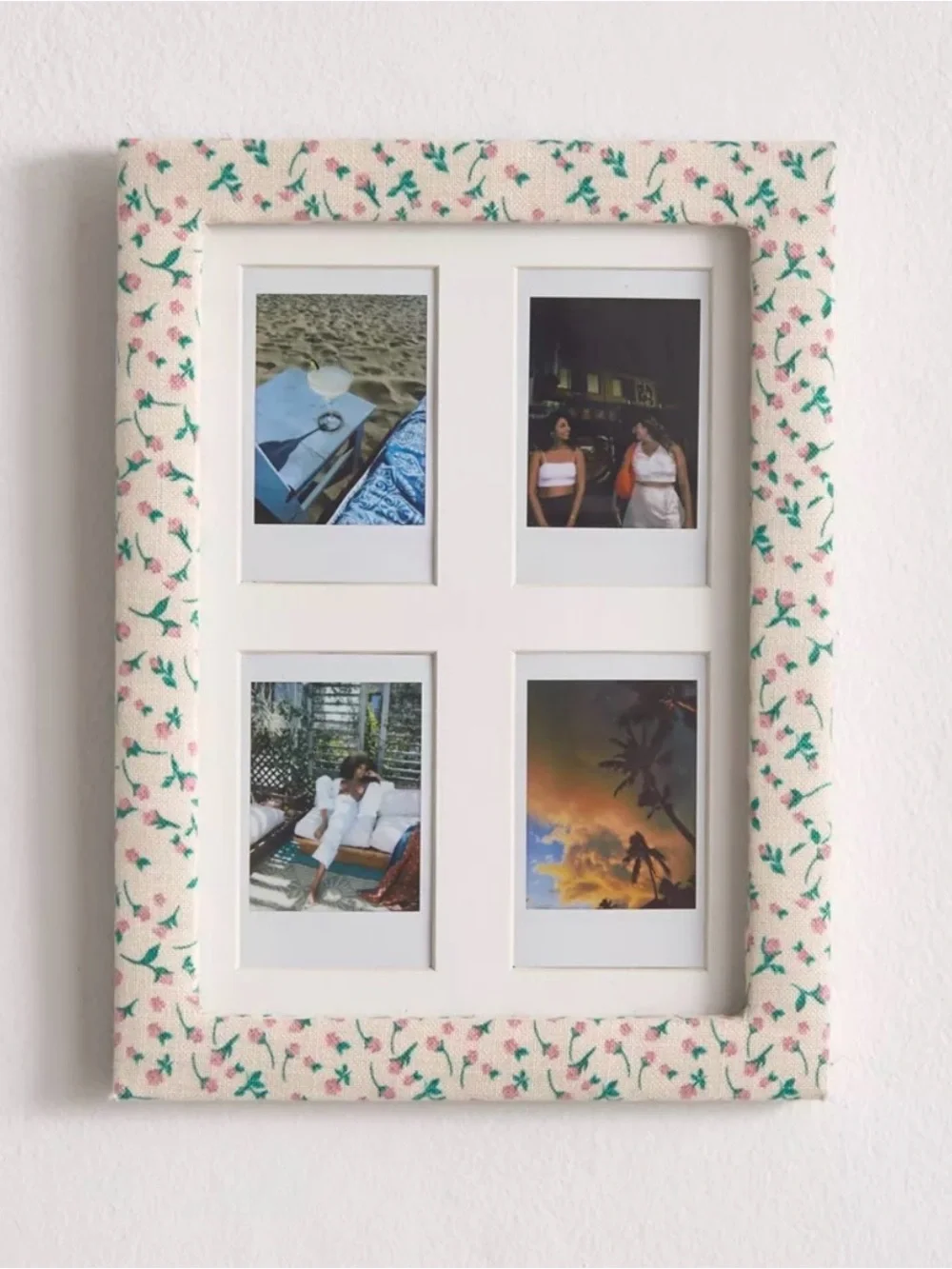 Urban Outfitters NIB Floral INSTAX Polaroid Photo Frame- white, green, pink