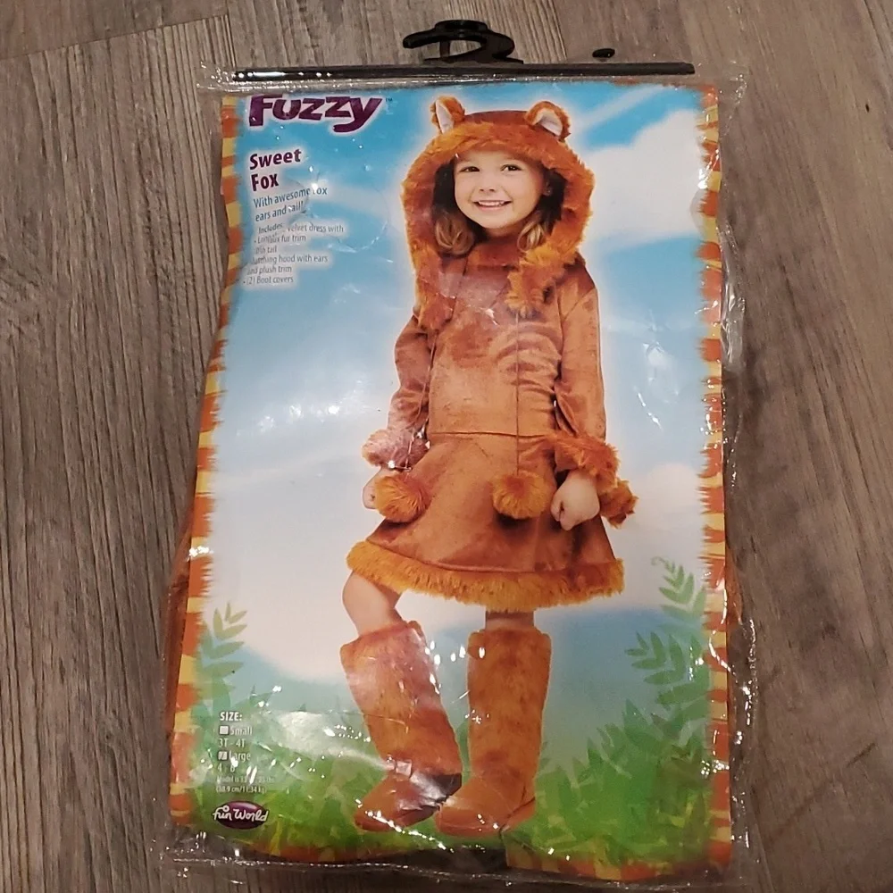 Fuzzy Sweet Fox Costume by Fun World Size 4-6