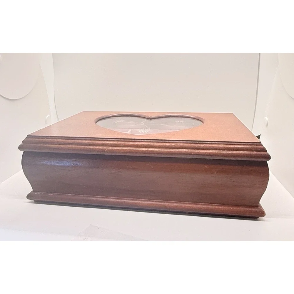 Vintage Mele Heart Jewelry Box 90s Y2K Cottagecore Coquette Keepsake, Floral