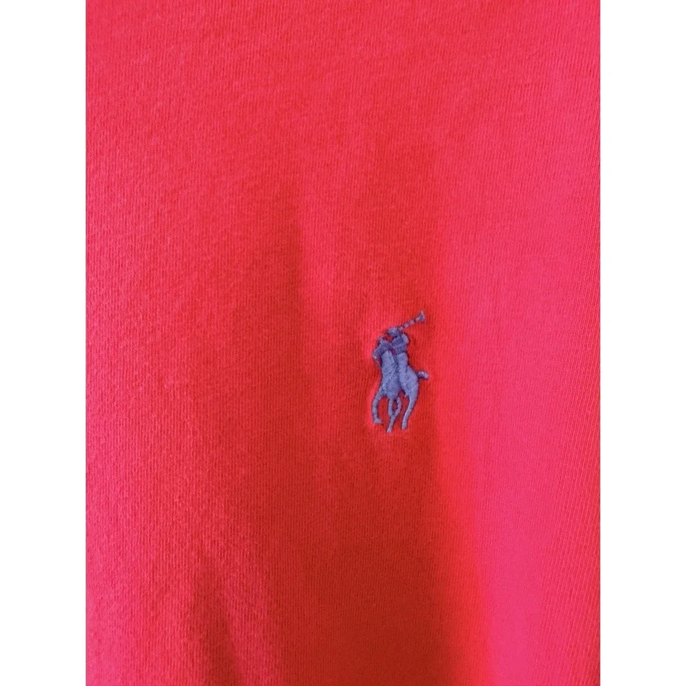 Polo Ralph Lauren Red V-Neck T-Shirt Men's Size Large Embroidered Pony Logo