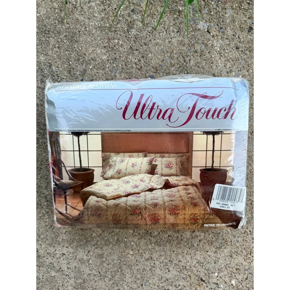 VTG Tastemaker by Stevens Ultra Touch Full Bedset Rose Romance Floral 4pc New