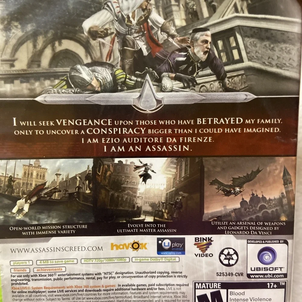 Assassin's Creed II Microsoft Xbox 360 Complete CIB 2009 Video Game