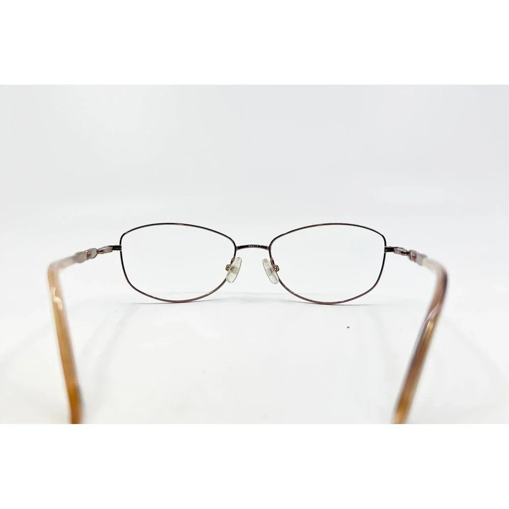 Liz Claiborne Eyeglasses Womens Brown Oval Metal Frame 52-16-135 42421