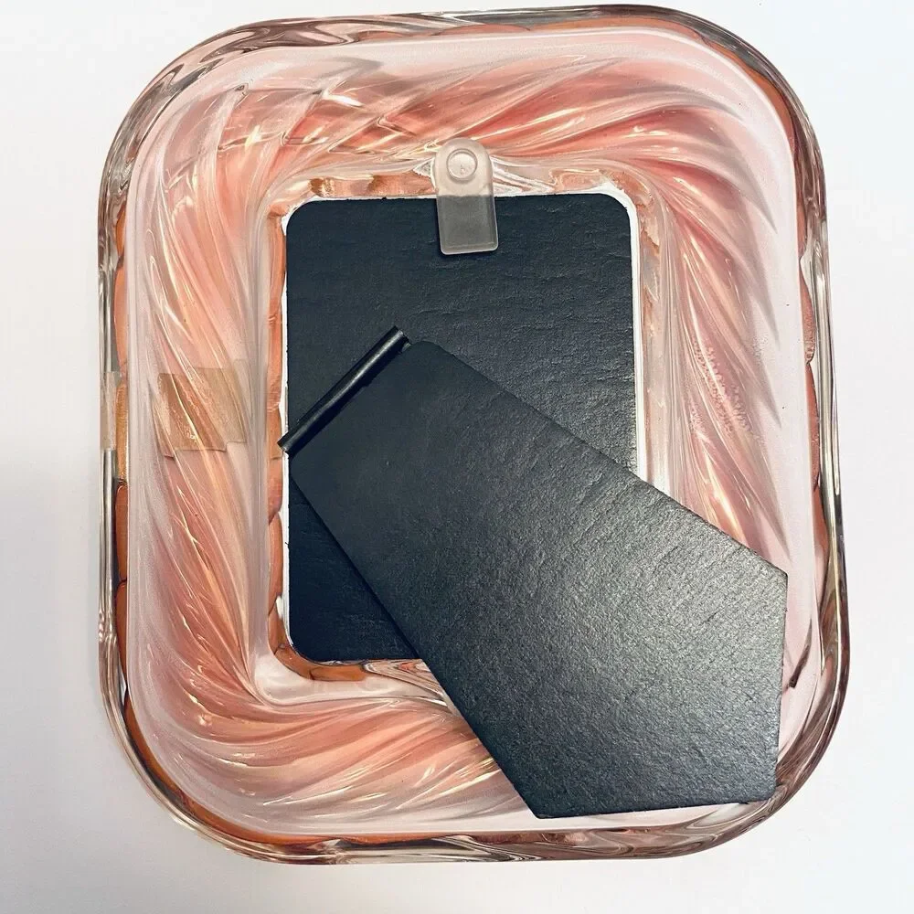 Vintage Mikasa Crystal 6” Swirl Rose Picture Frame - Never Used