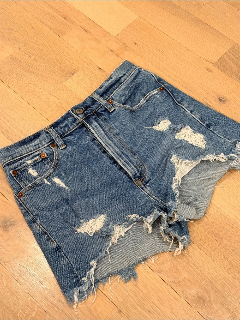 Abercrombie & Fitch “The Mom High Rise” Denim Shorts
