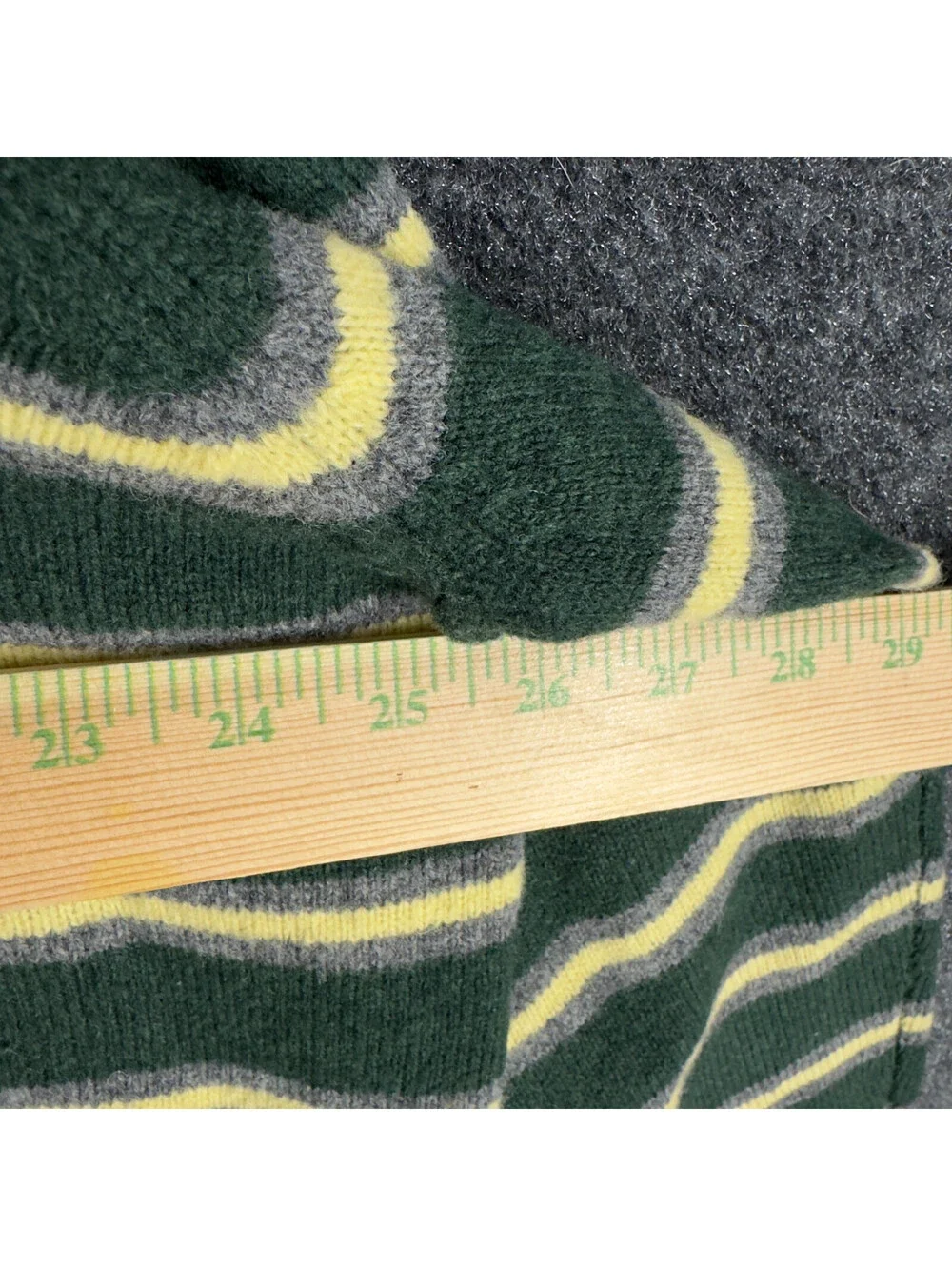 J. Crew Sweater Pullover Men XL Green Striped Knit Wool Long Sleeve Soft Cozy