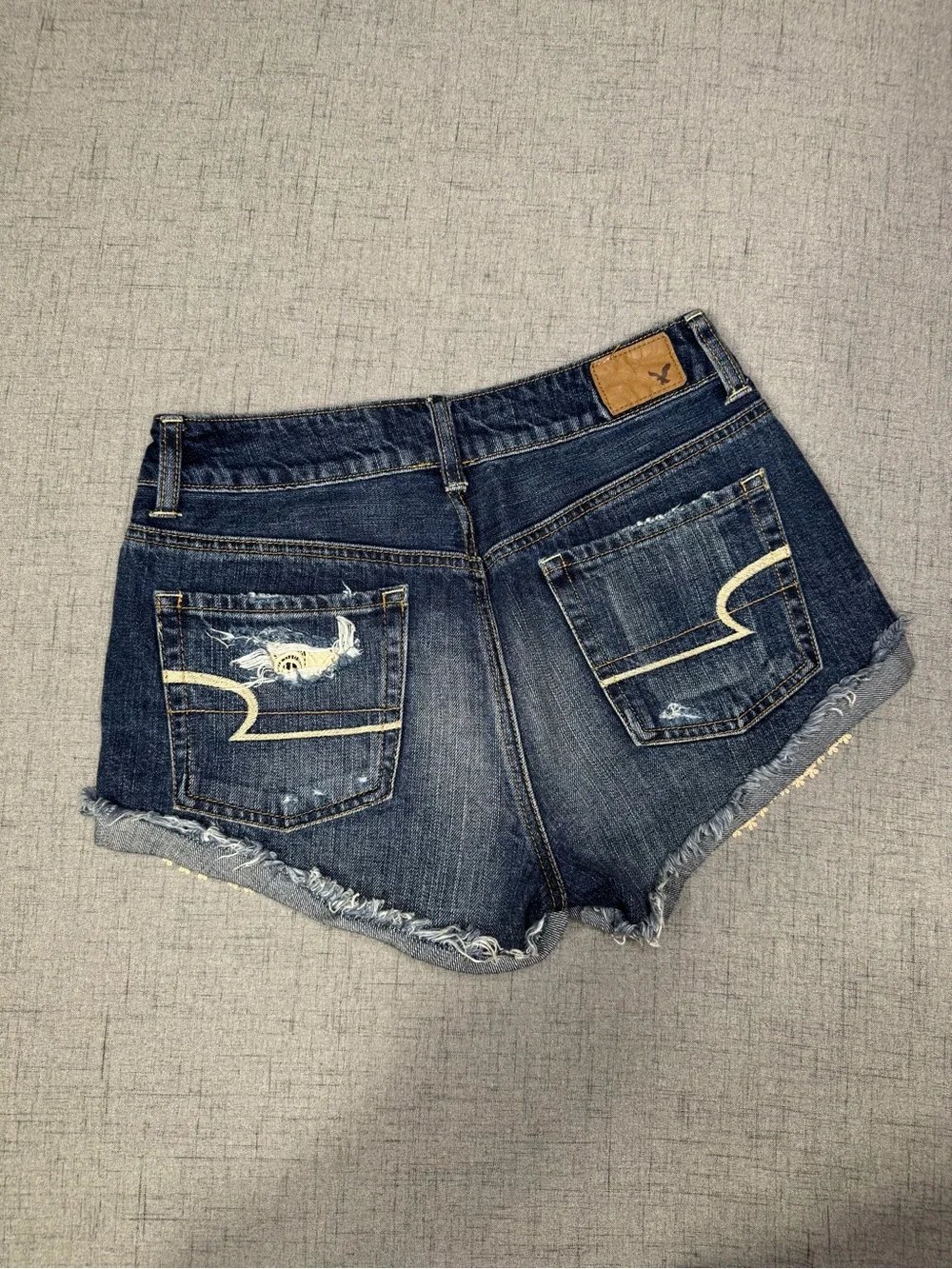 American Eagle Outfitters Hi Rise Festival Jean Shorts Lace Destroyed Size 2/4