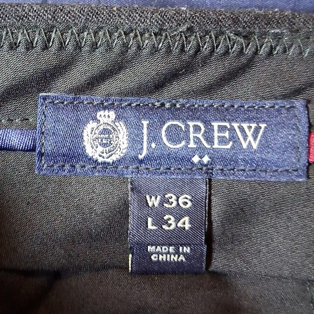 J. Crew Mens Charcoal Gray 100% Wool Dress Pants Flat Front 36x34 Style 30825