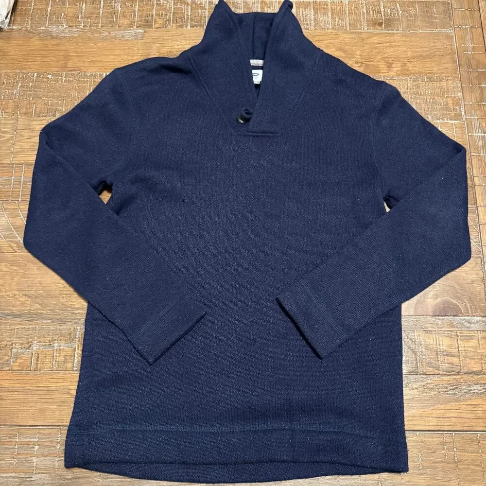 Old Navy Heathered Blue Shawl Collar w Button Pullover Sweater XL Boys 14-16
