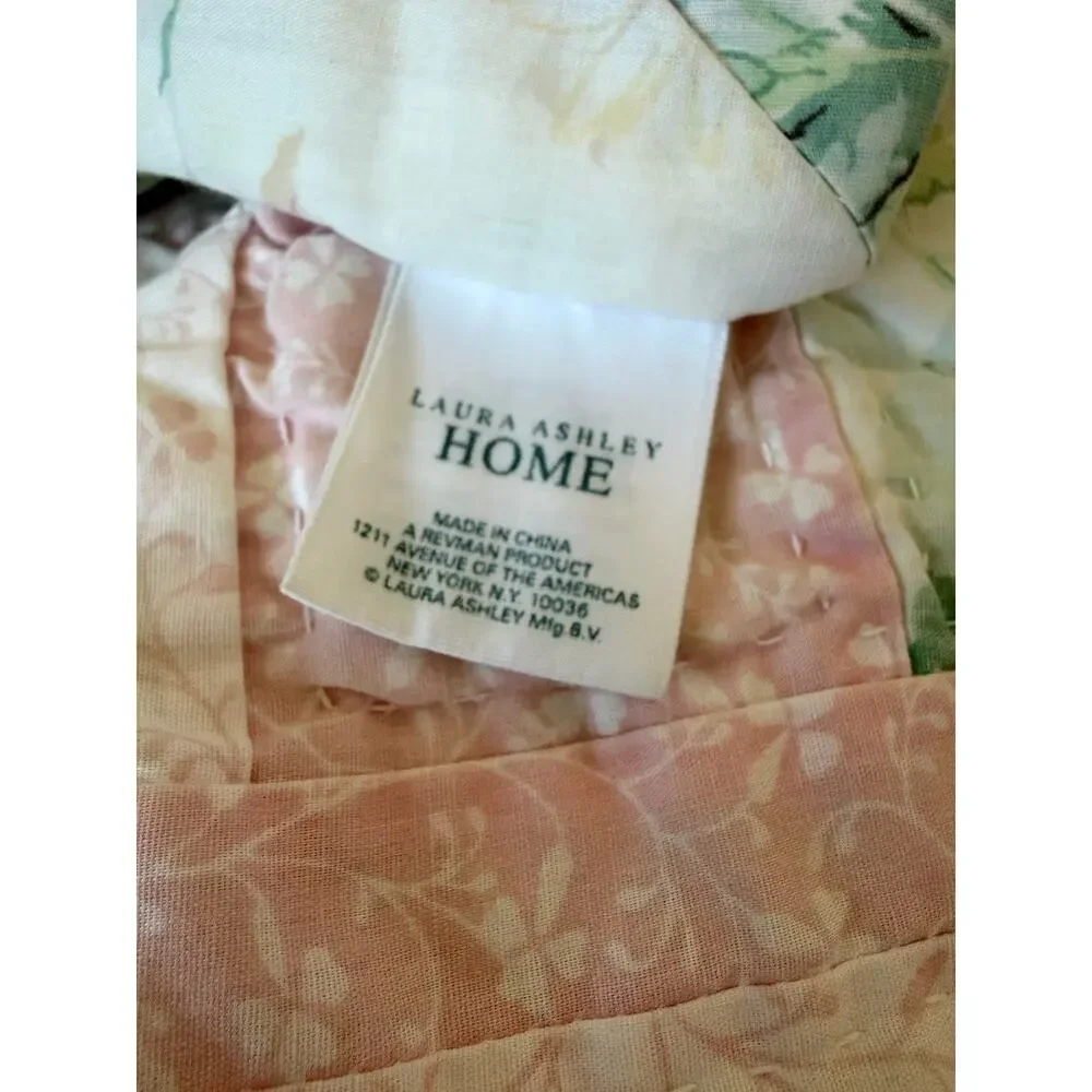 Vintage Laura Ashley Country Pink Roses Patchwork Quilt Full/queen Cottagecore