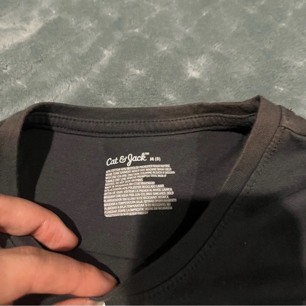 Old Navy Charcoal Graphic Tee and Blue Denim‎ Shorts