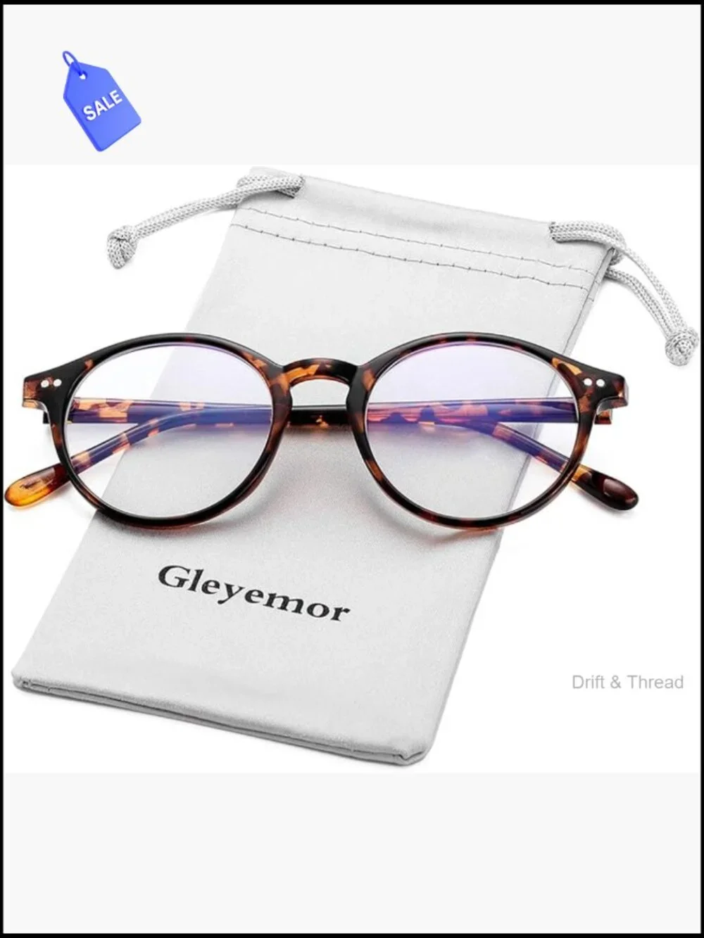 Vintage Round Blue Light Glasses TR90 Frame Lightweight Adults Office Computer