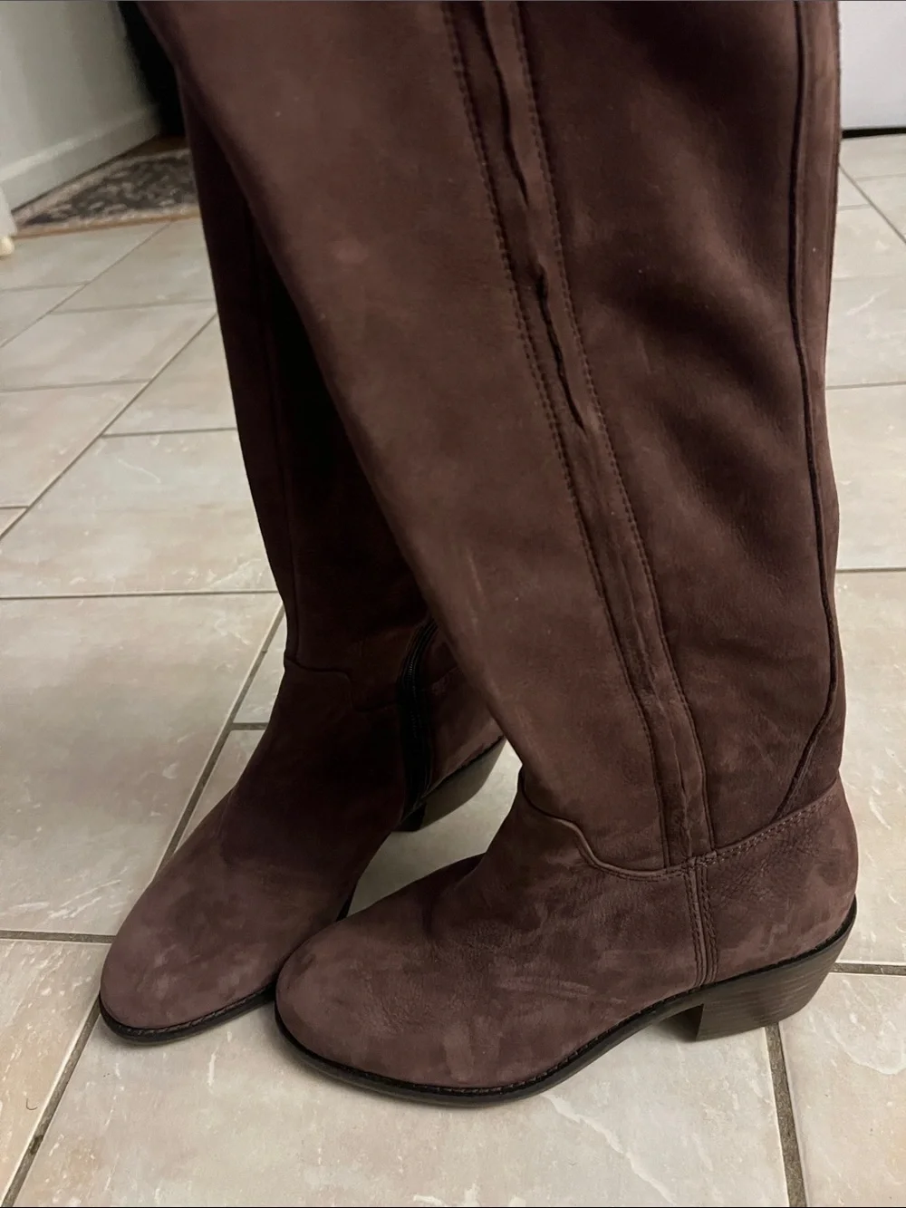 Lucky Brand Dark Brown Over-the-Knee Suede Boots
