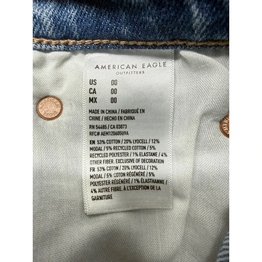 American Eagle Outfitters Womens Denim Cutoff Shorts Light Wash Size 00‎ Stretch