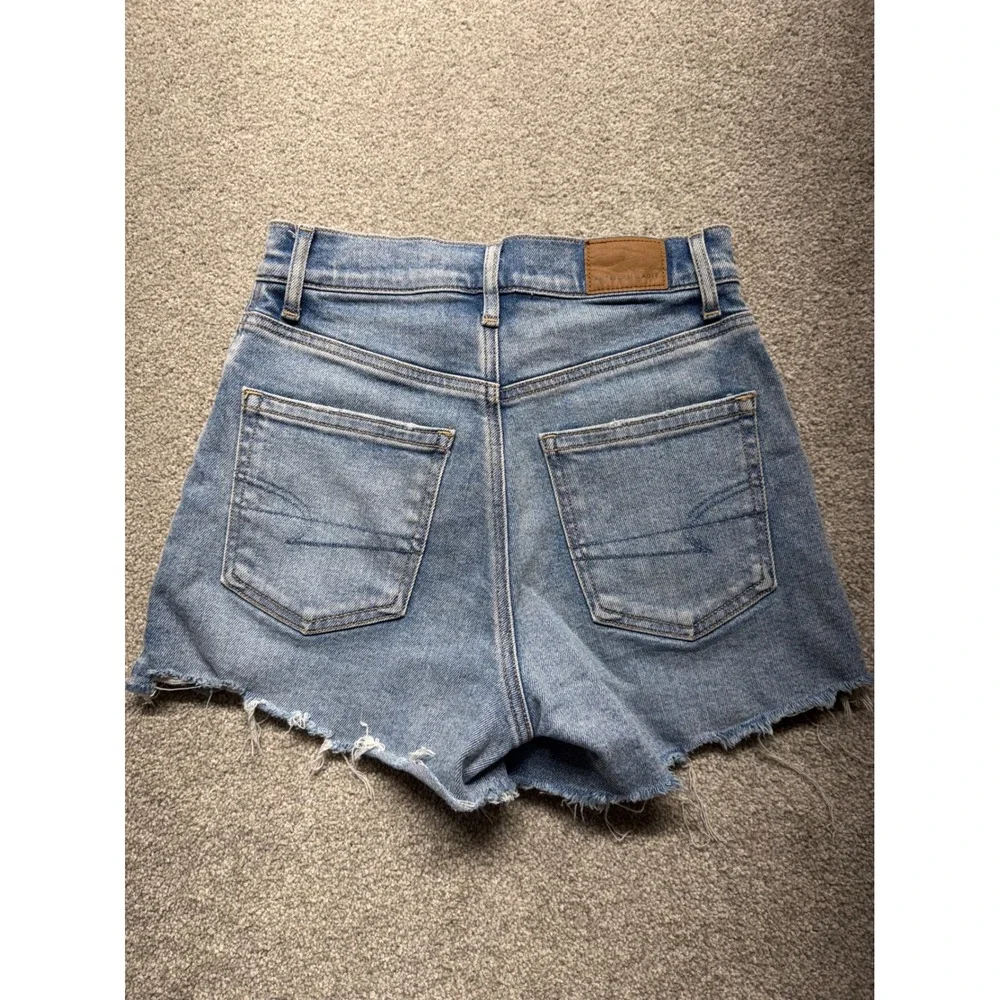 American Eagle Outfitters Womens Denim Cutoff Shorts Light Wash Size 00‎ Stretch