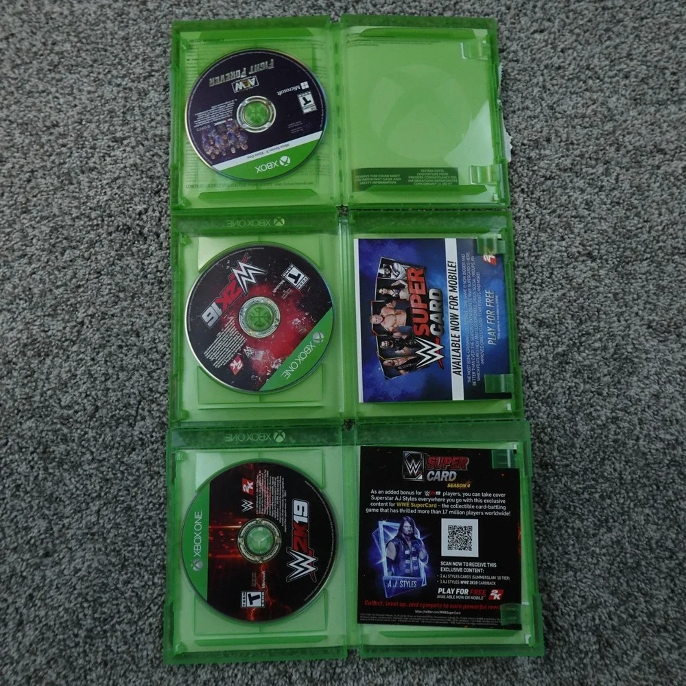 WWE 2K19 2K16 AEW Fight Forever Xbox One Video Game Bundle Lot 3 Set Wresting