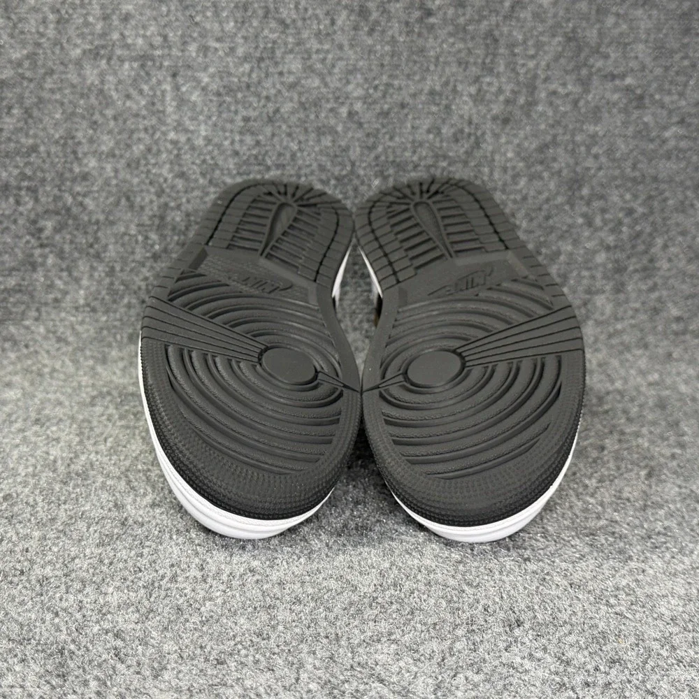 Jordan 1 Low Shoes Men's 8 White Black Metallic Gold Swoosh Athletic Sneakers