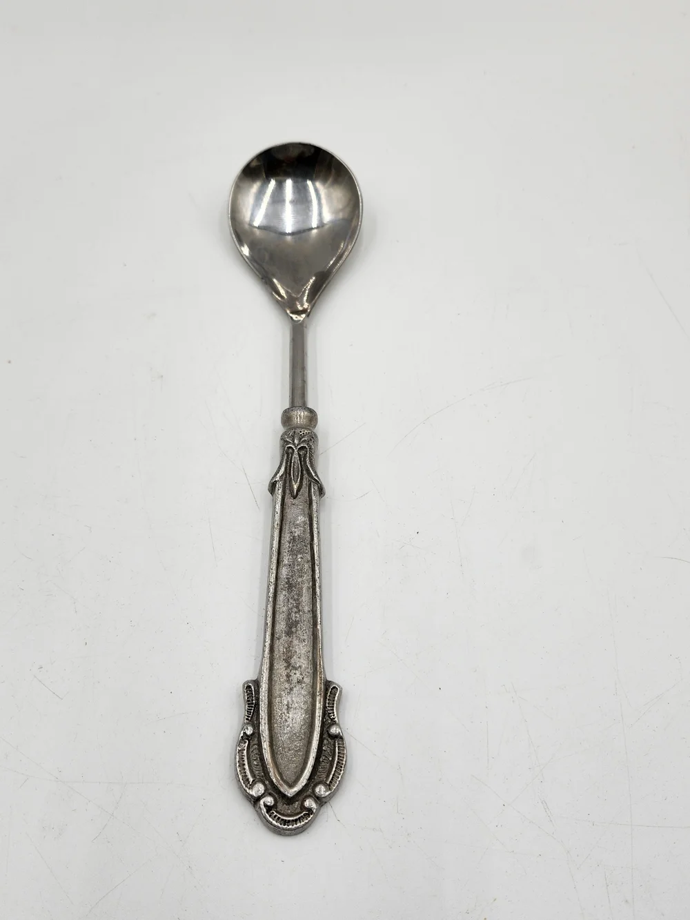 Vintage Silver Tone  Ornate Serving Spoon  Dining