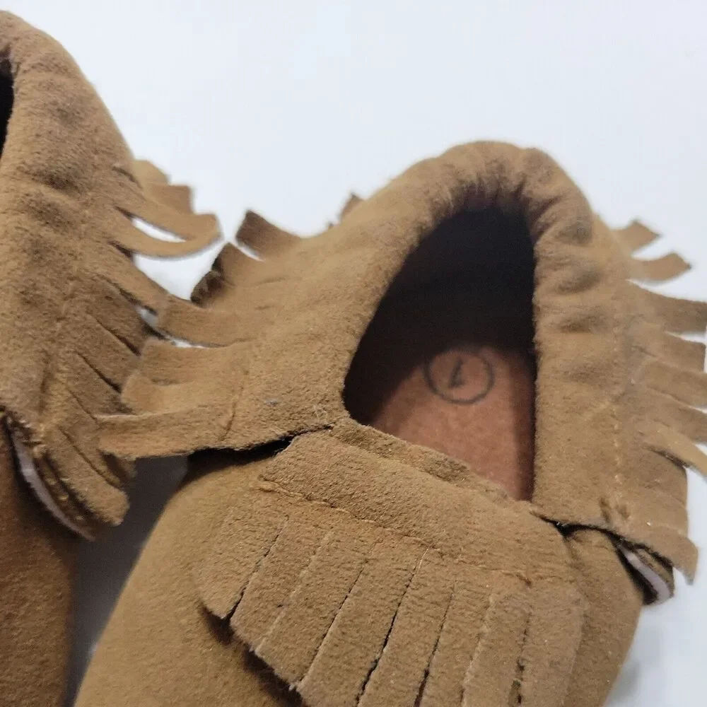 Boutique Moccasins 1 Ballet Flat Shoes‎ Brown Low Top Slip Ons Baby 0-6 Months