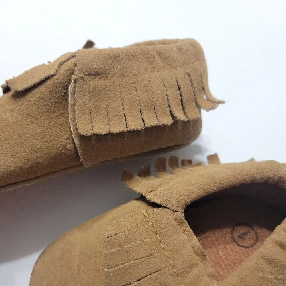 Boutique Moccasins 1 Ballet Flat Shoes‎ Brown Low Top Slip Ons Baby 0-6 Months