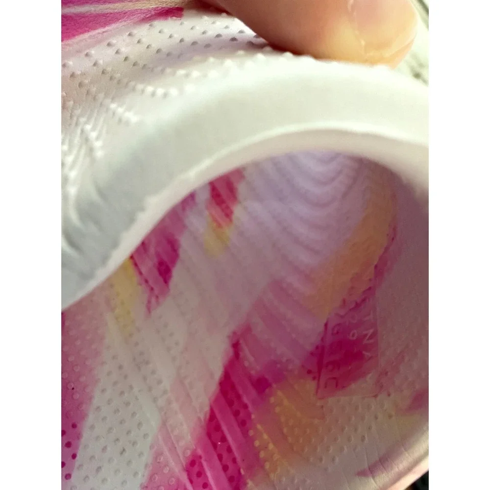 Jordan Play Slides White Pink Yellow Marble Swirl Foam Sandals DQ0690-600 Mens 9