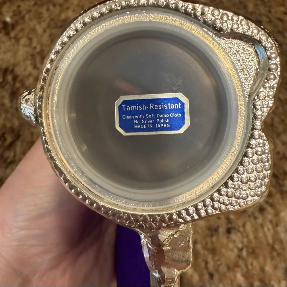 Vintage Oneida Silver Plate Teddy Bear Baby Bank Picture Frame Made in Japan