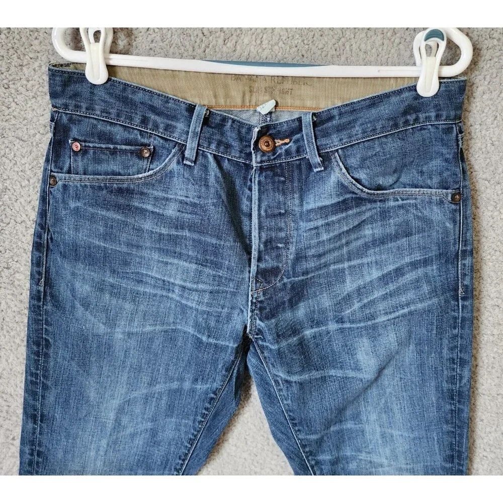 Banana Republic Blue Denim Slim Straight Button Fly‎ Jeans Size 32 x 30 Cotton