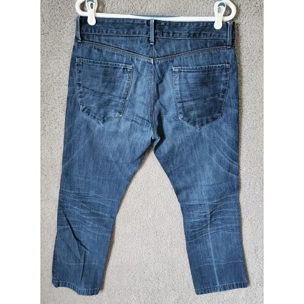 Banana Republic Blue Denim Slim Straight Button Fly‎ Jeans Size 32 x 30 Cotton