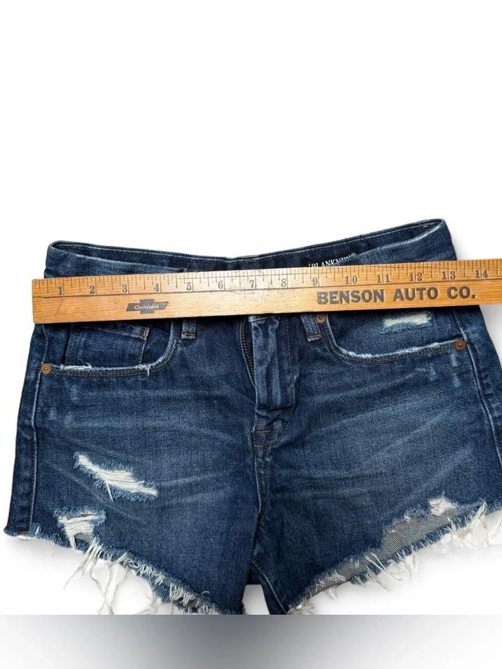 Blank NYC Dark Blue Distressed Denim Cutoff Shorts - Size 24