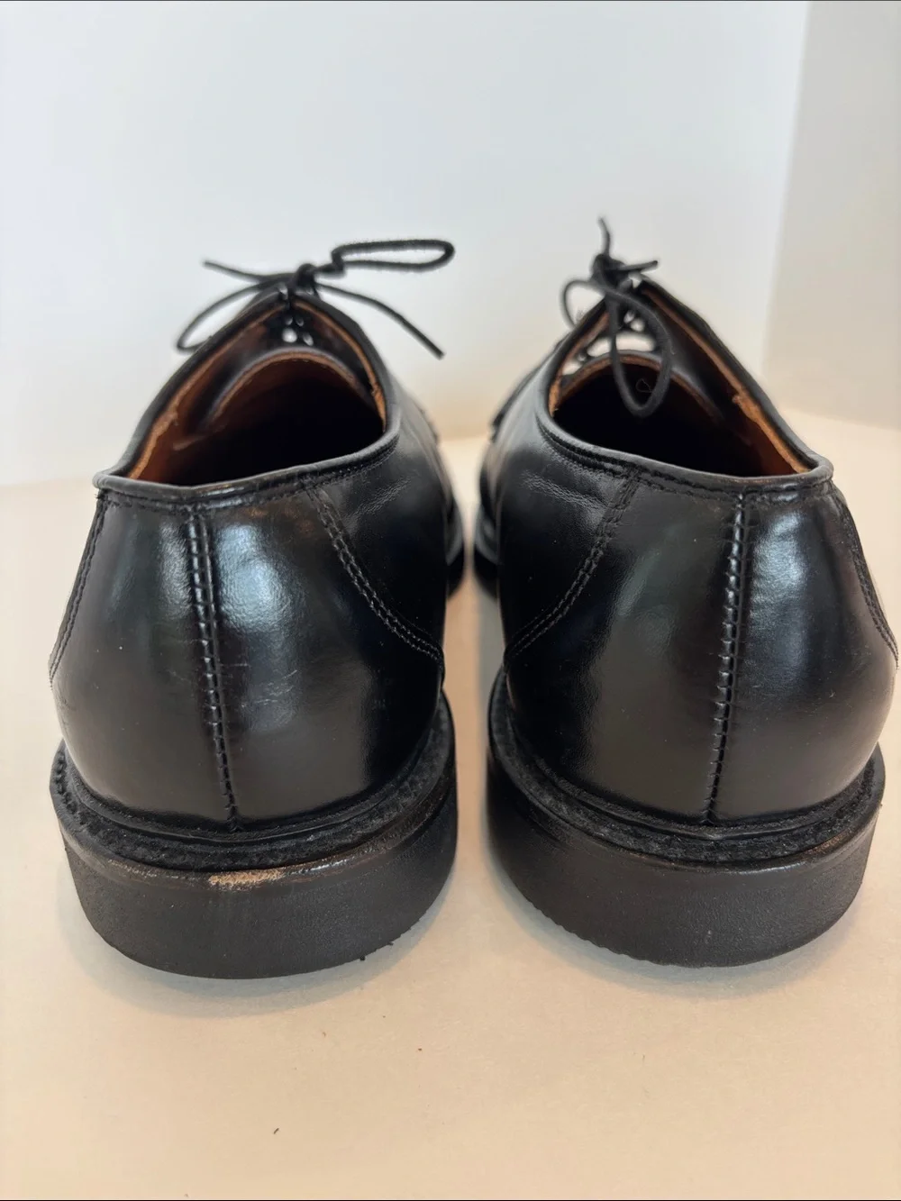 Classic Black Leather Calfskin Allen Edmonds Walton Split Toe Derby Size 8.5EEE