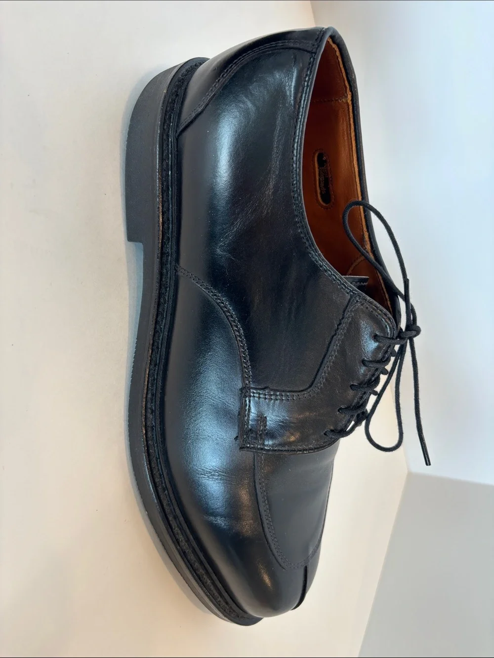 Classic Black Leather Calfskin Allen Edmonds Walton Split Toe Derby Size 8.5EEE