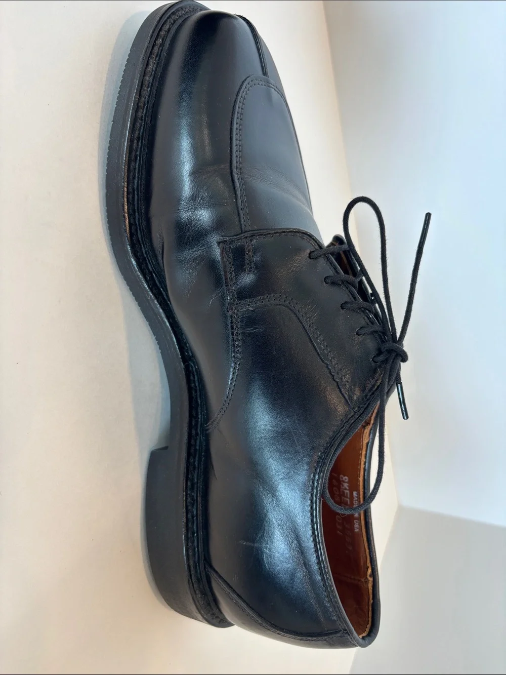 Classic Black Leather Calfskin Allen Edmonds Walton Split Toe Derby Size 8.5EEE