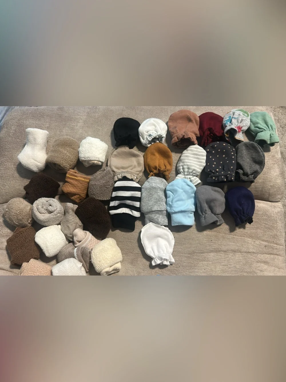 Neutral Baby Mittens & Booties Bundle - Multicolor