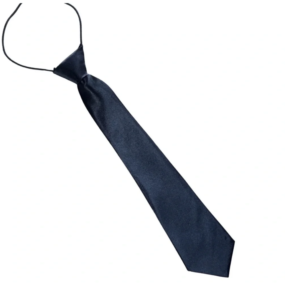 BUNDLE Nordstrom Boys Tie Youth black elastic 53” 15” school small uniform blue