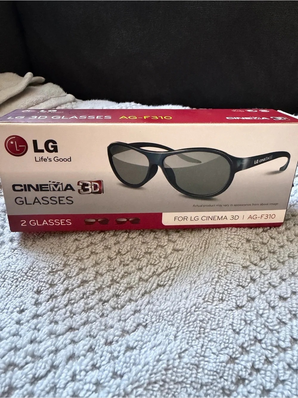 LG Red Box with Silver Cinema 3D Logo
