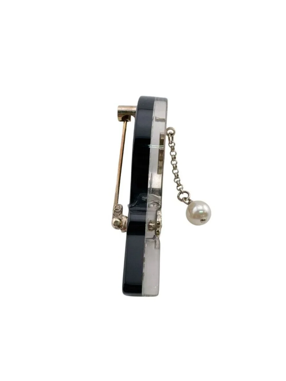 Chanel Tennis Racket Camellia CC Logo Pearl Quilted Charm Brooch