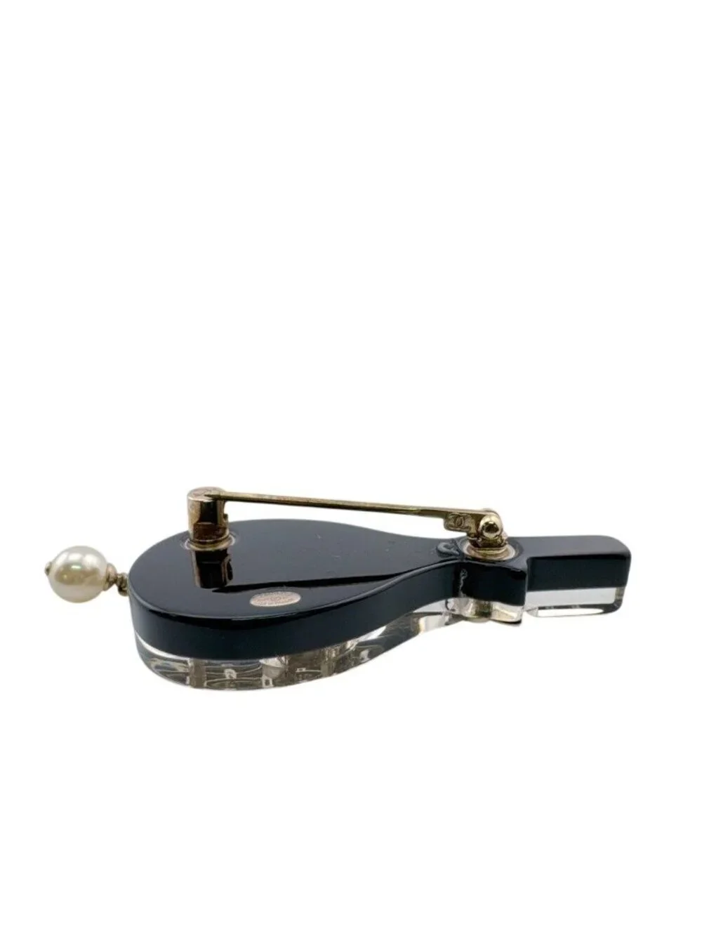 Chanel Tennis Racket Camellia CC Logo Pearl Quilted Charm Brooch
