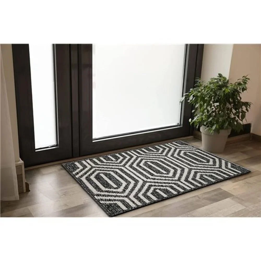 2 Pack, Inside Outside Door Mats, Rubber Backing Odorless and Non Slip – Black