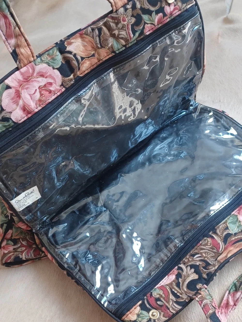 Vintage Oscar de la Renta Travel Cosmetic Bag & Jewelry Holder