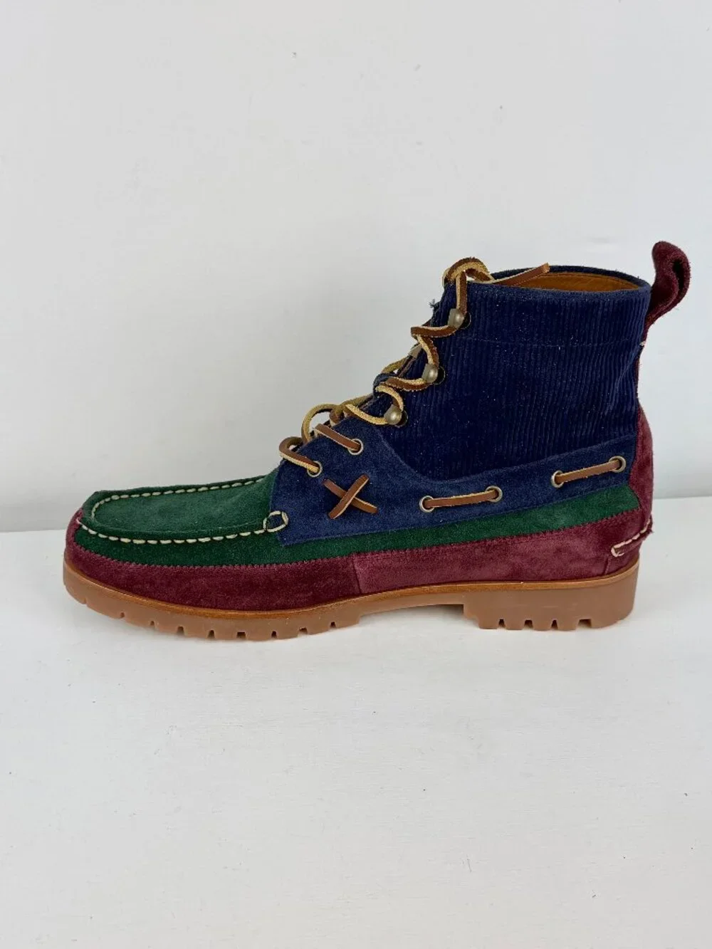 Men's 9 -Polo Ralph Lauren Country Ranger Mid Colorblock Suede Corduroy Boots